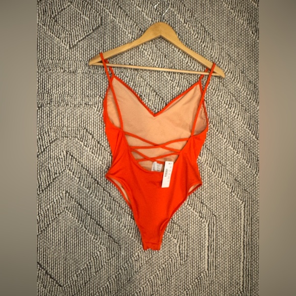 J.Crew  NWT Playa Women’s Open Back criss cross  Orange One Piece SwimSuit M - Picture 11 of 16